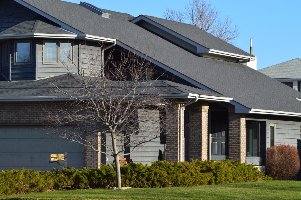 example of roof gutters on a house